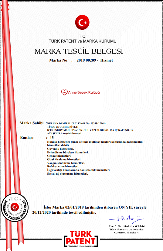 Anne Bebek Kulübü Marka Tescili