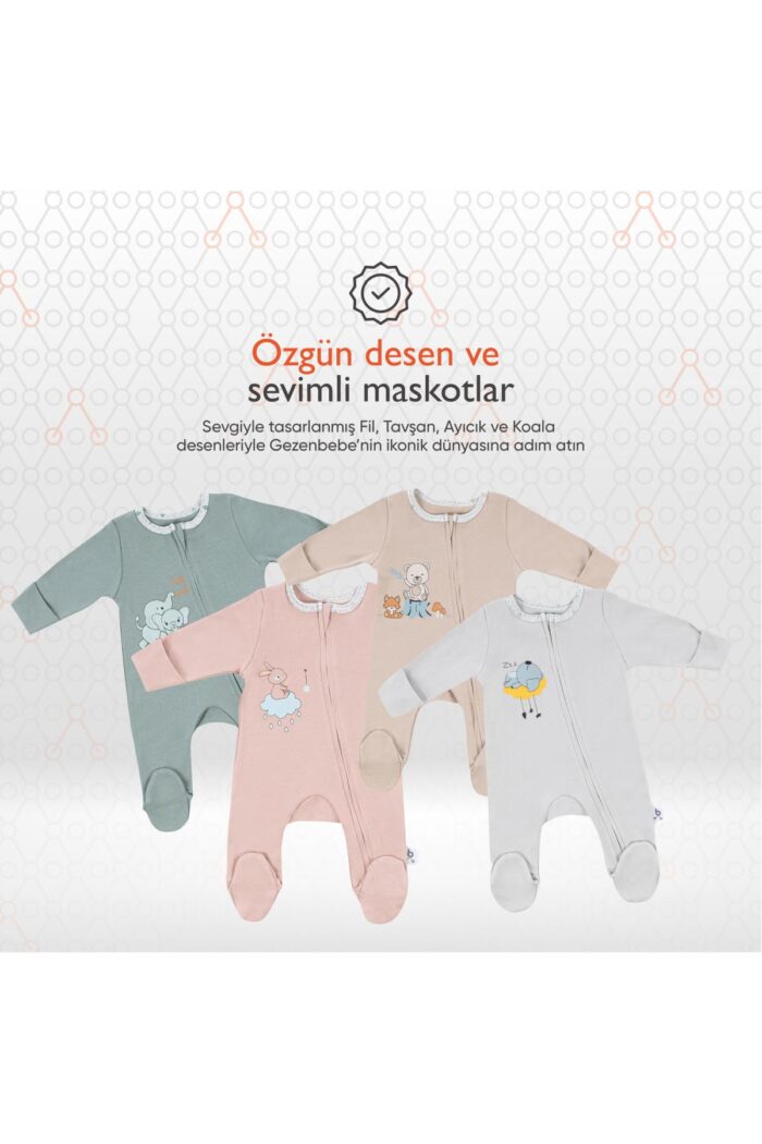 gezenbebe hero uzun kollu bebek tulumu 0 3 ay elephant 8683735963189 GZNBEBE.4457 3